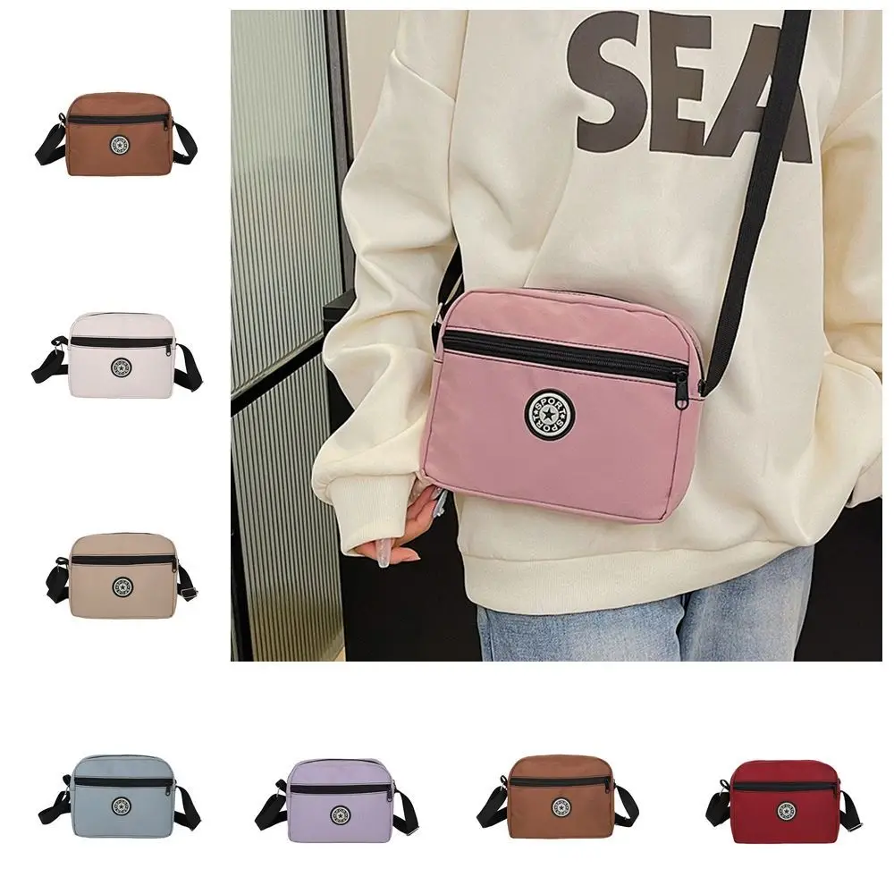 

Multi-functional Zipper Crossbody Bag Niche Design Nylon Shoulder Bag Solid Color Korean Style Small Phone Bag Grocery Handbags