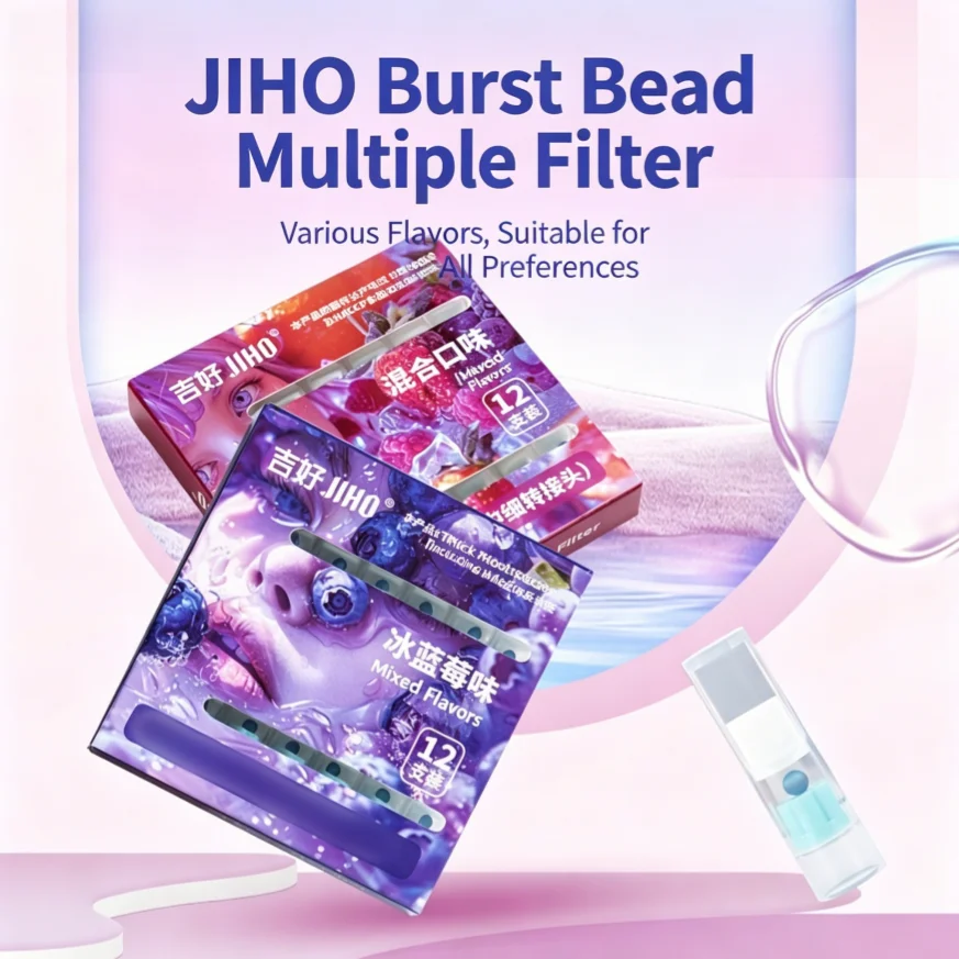 12pcs Delicious Mixed Fruits Built-in Pop Burst Bead Filters, Practical Supply for everyday adult cigarette smokers