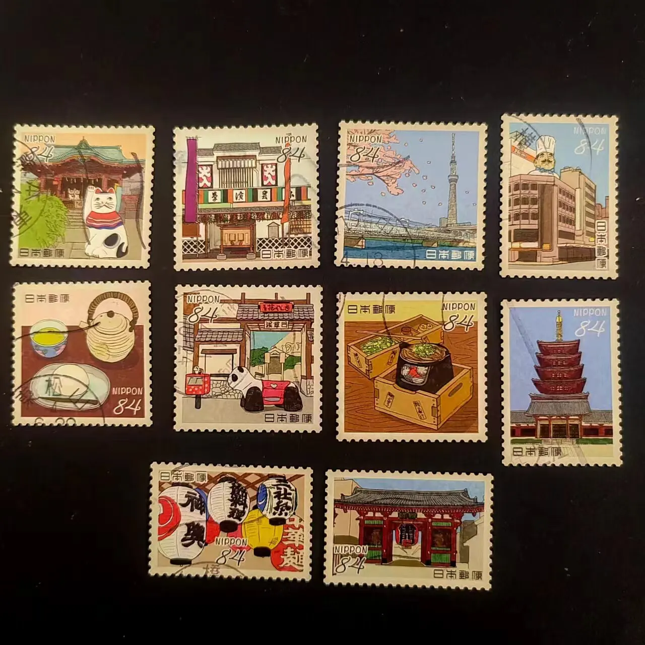 10 unids/set 2022 sellos postales de Japón Edo Tokio histórico, Cultural, Folk, estilo de vida C2538 sellos postales marcados para coleccionar