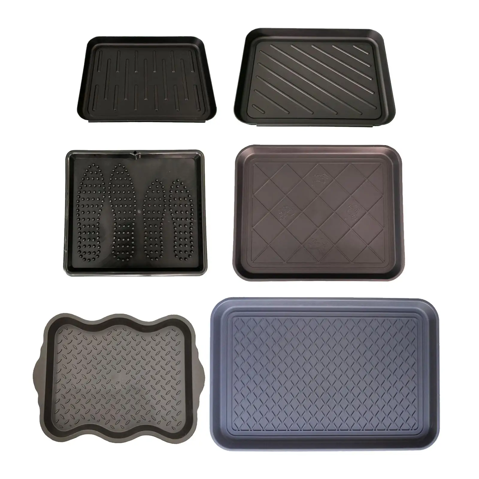 Raised-Edge Plastic Boot Tray, Size Options
