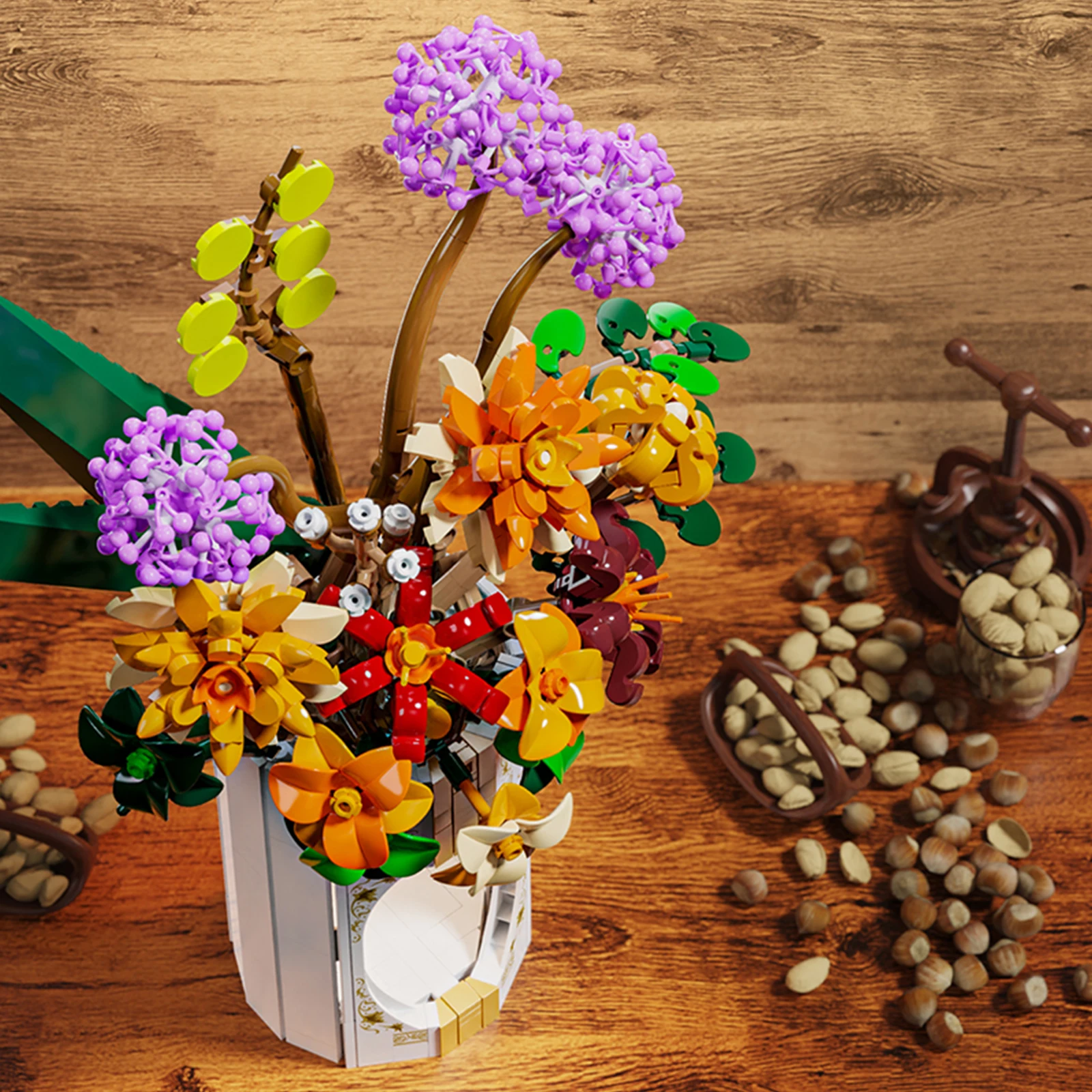 シミュレーション花束ビルディングブロック組立モデル花植物装飾品 MOC テクニカルレンガ女の子 DIY 装飾ギフト