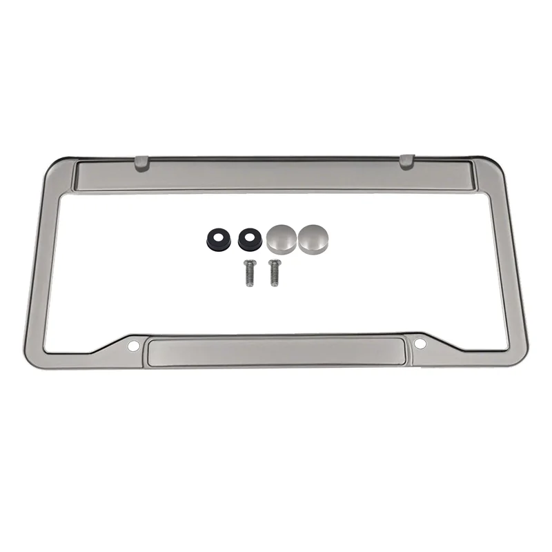1 PC American Standard Stainless Steel License Plate Frame United States Canada Black Silver Car Number Frame Holder With Screws