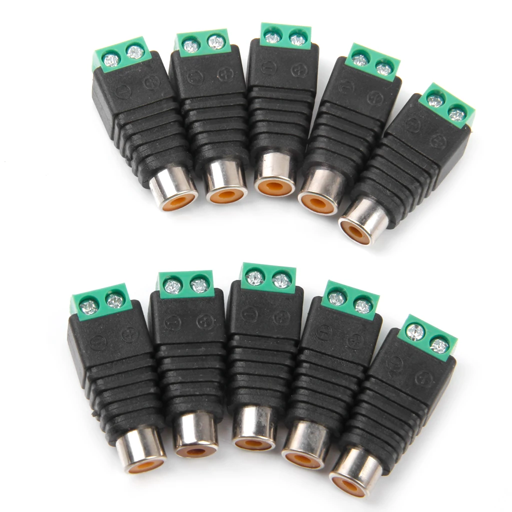 

10-гнездовой разъем RCA, конец кабеля, винтовая клемма, адаптер для аудио