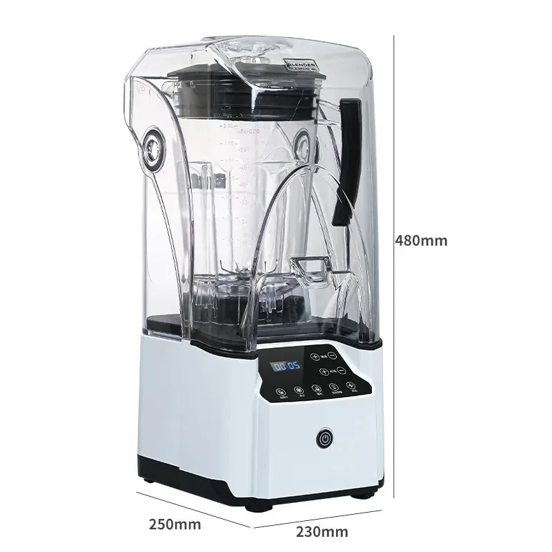 2.2L Silent Smoothie Machine with Cover Ice Smoothie Machine 2000W Ice Blender Heavy Duty Food Blender Mixer Juicer