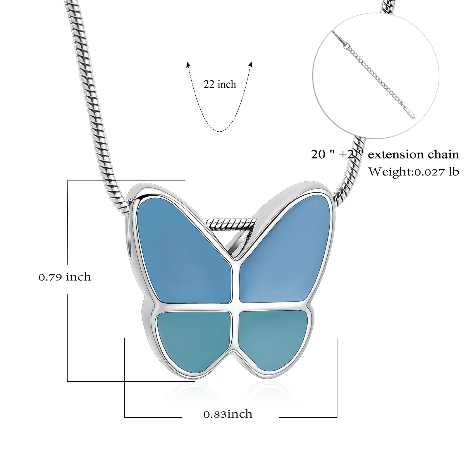 Cremation Jewelry Urn Necklace for Ashes Butterfly Urn Memorial Locket Pendant Necklace