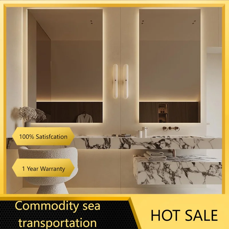 Customizable Glazed Marble Sink, High-gloss Coating Craft, Easy-clean Basin for Hotel Bathroom.