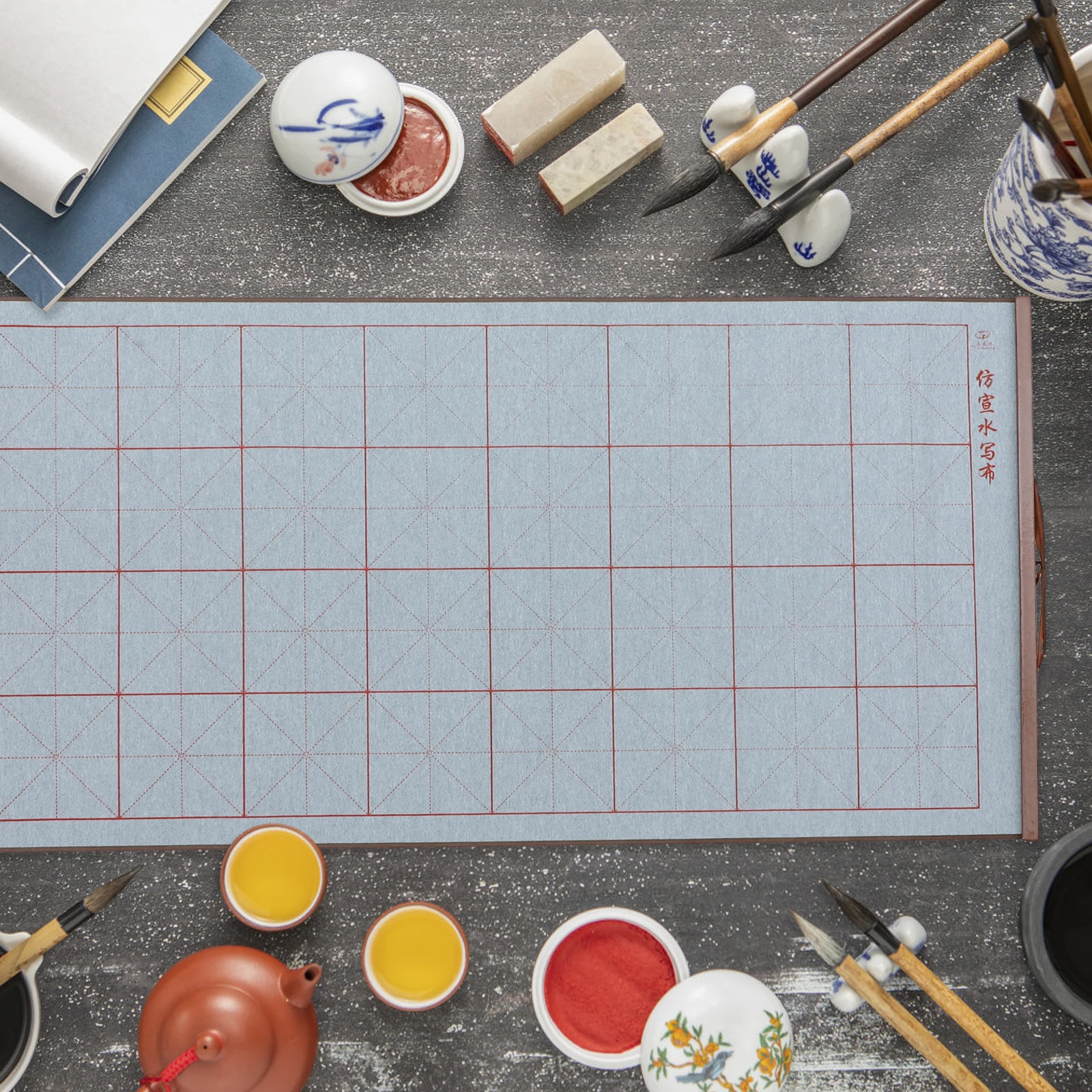 

Water Writing Scroll 38x78 Water Writing Cloth Grid Calligraphy Practicing Art Wall Home Supply Chinese Brush Painting