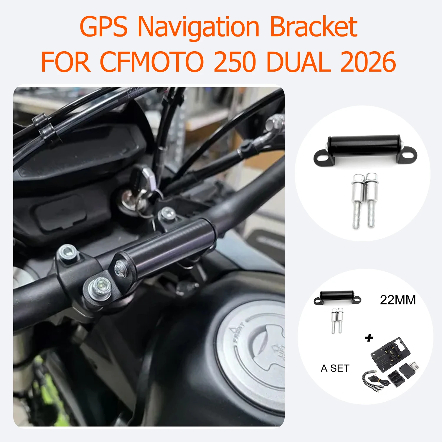 For CFMOTO 250 DUAL 2026 New Motorcycle GPS Phone Holder Navigation Extension Bracket Multifunctional Accessories