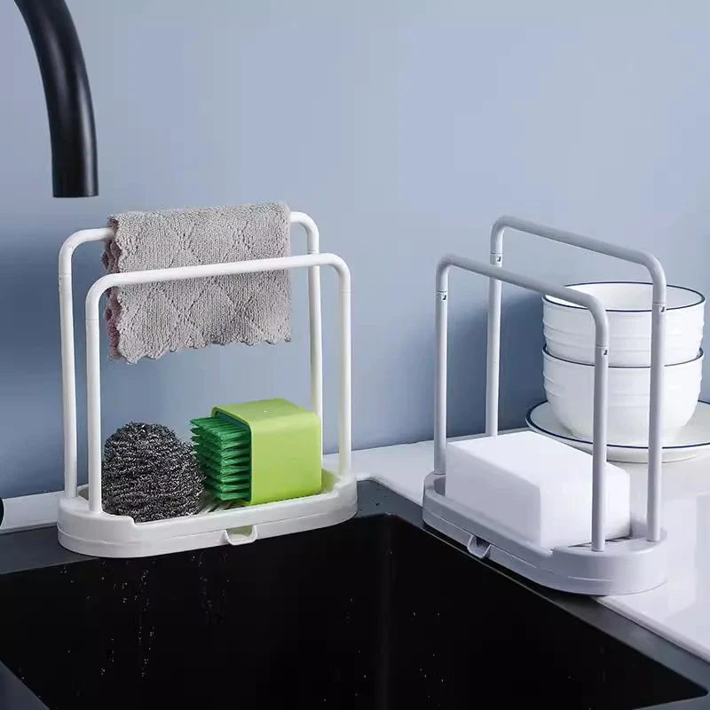 Detachable Kitchen Dishcloth Holder Rag Hanger Sink Sponge Holder Storage Rack Shelf For Bathroom Scrubber Brush Organizer