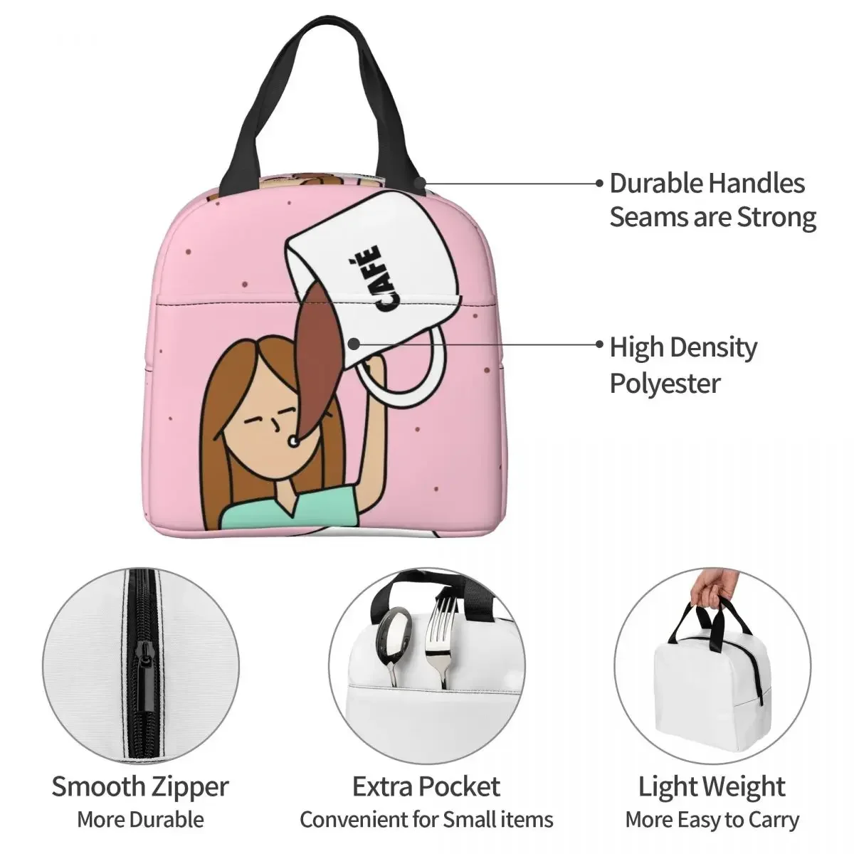 Cartoon Doctor Nurse Insulated Lunch Bag Enfermera En Apuros Lunch Container Cooler Bag Tote Lunch Box School Food Handbags