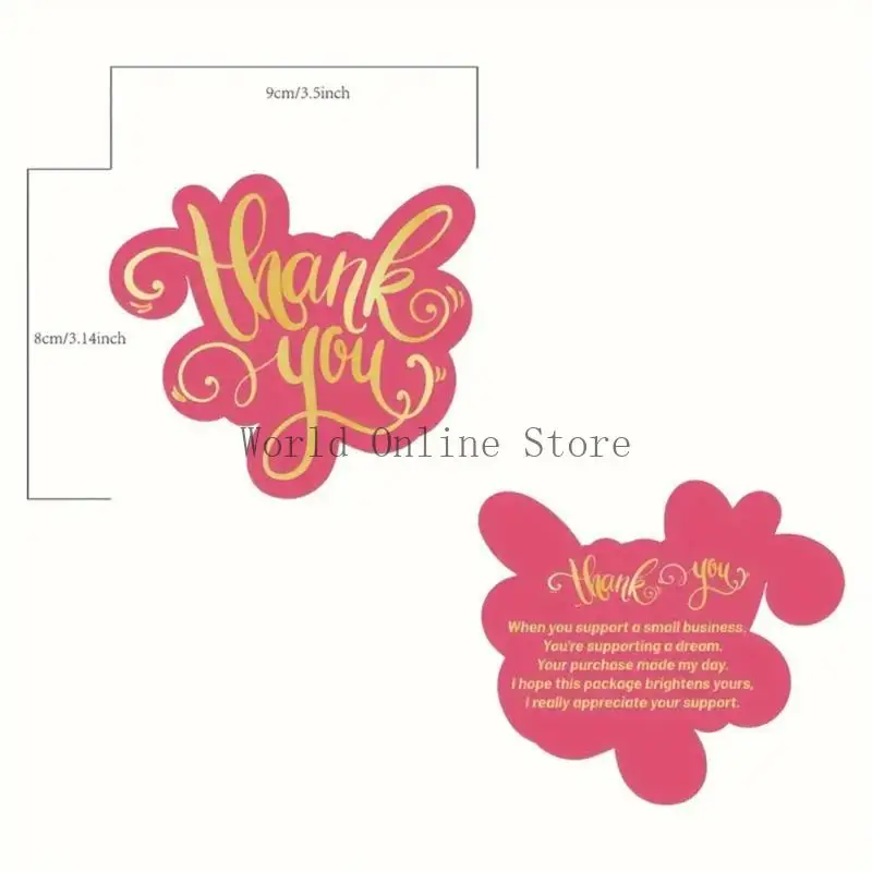 50 Pcs Thank You Cards Green Package Insert Notes For Weddings Birthdays Small Business Owners Smooth Writing Surfaces 87HC