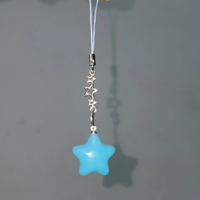 Bunter fünfzackiger Stern-Kristallperlen-Schlüsselanhänger-Anhänger, Hängeetiketten, Legierung, Schmuck, Halskette, DIY-Zubehör – Detail 7