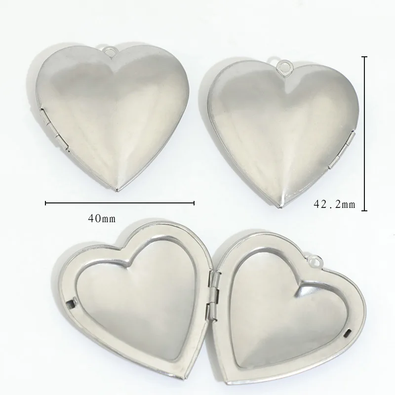 BoYuTe (20 Pieces/Lot) 316 Stainless Steel Heart Shaped Locket Pendant Can Open Photo Locket Diy Jewelry Accessories