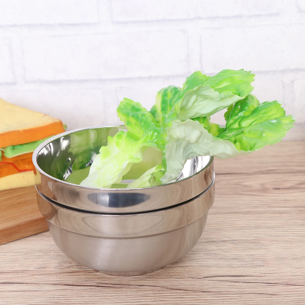 

6 Pcs Stainless Steel Bowl Anti Scalding Insulated Soup Microwave Safe Kitchen Utensils Set
