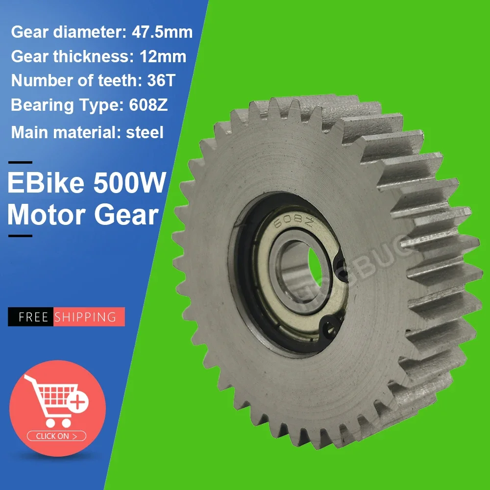 3pcs 47.5x12mm Planetary Gear 36Teeth Gears Wheel Hub Electric Bike Steel Gear For Bafang Motor E-bike Parts With 8mm Bearings