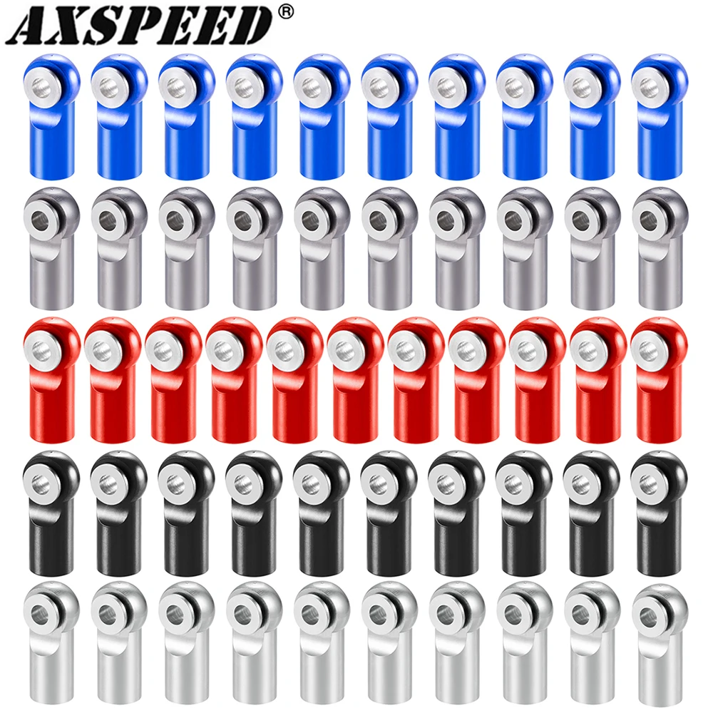 AXSPEED 10Pcs Aluminum Alloy M2 Rod End Ball Head Joints Holder Tie Right-Hand Screw for RC Model Car Boat Airplane Trucks