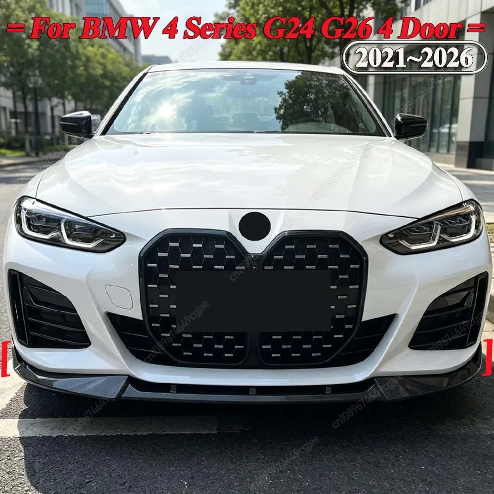 For BMW 4 Series G24 G26 Gran Coupe 4Doors 2021 To 2026 Mp Style / M-Sport Front Bumper Splitter Lip Diffuser 3Pcs ABS Body Kits
