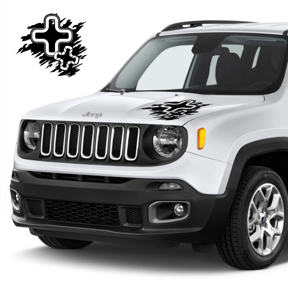 Red Splash Graphics Hood Bonnet Vinyl Sticker For Jeep Renegade Limited Sport Latitude Altitude