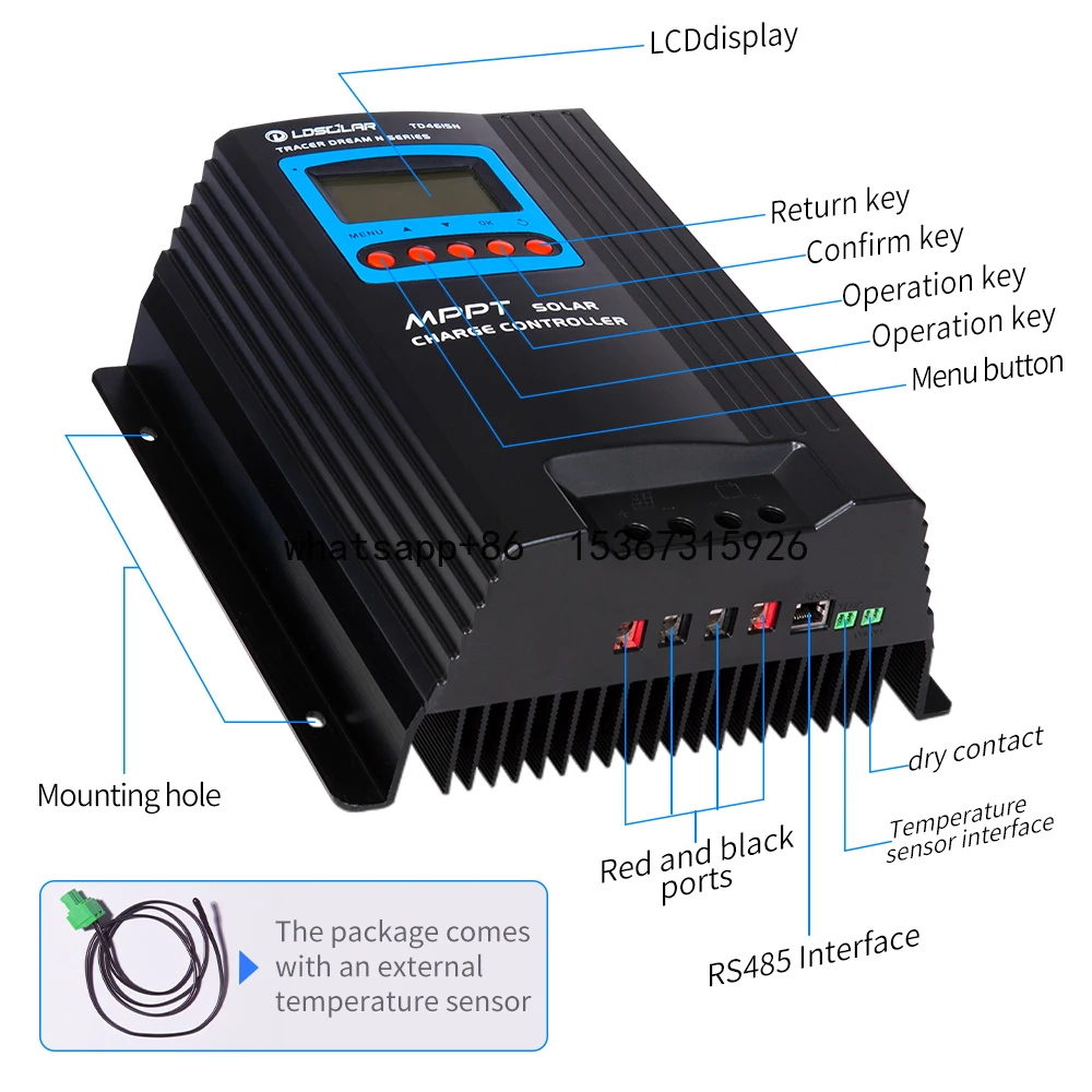 Tracer Dream series 12V 24V 48V 50 Amp Mppt Solar Charge Controllers with wifi remote monitoring