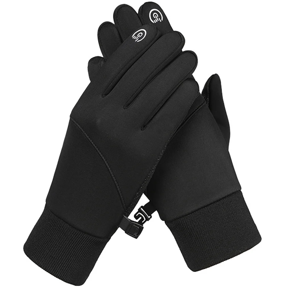 

Touchscreen Gloves Polyester Fiber Black Wrist Winter Sports Riding Shockproof Anti Sweat Mens Womens Gloves Outdoor Activities