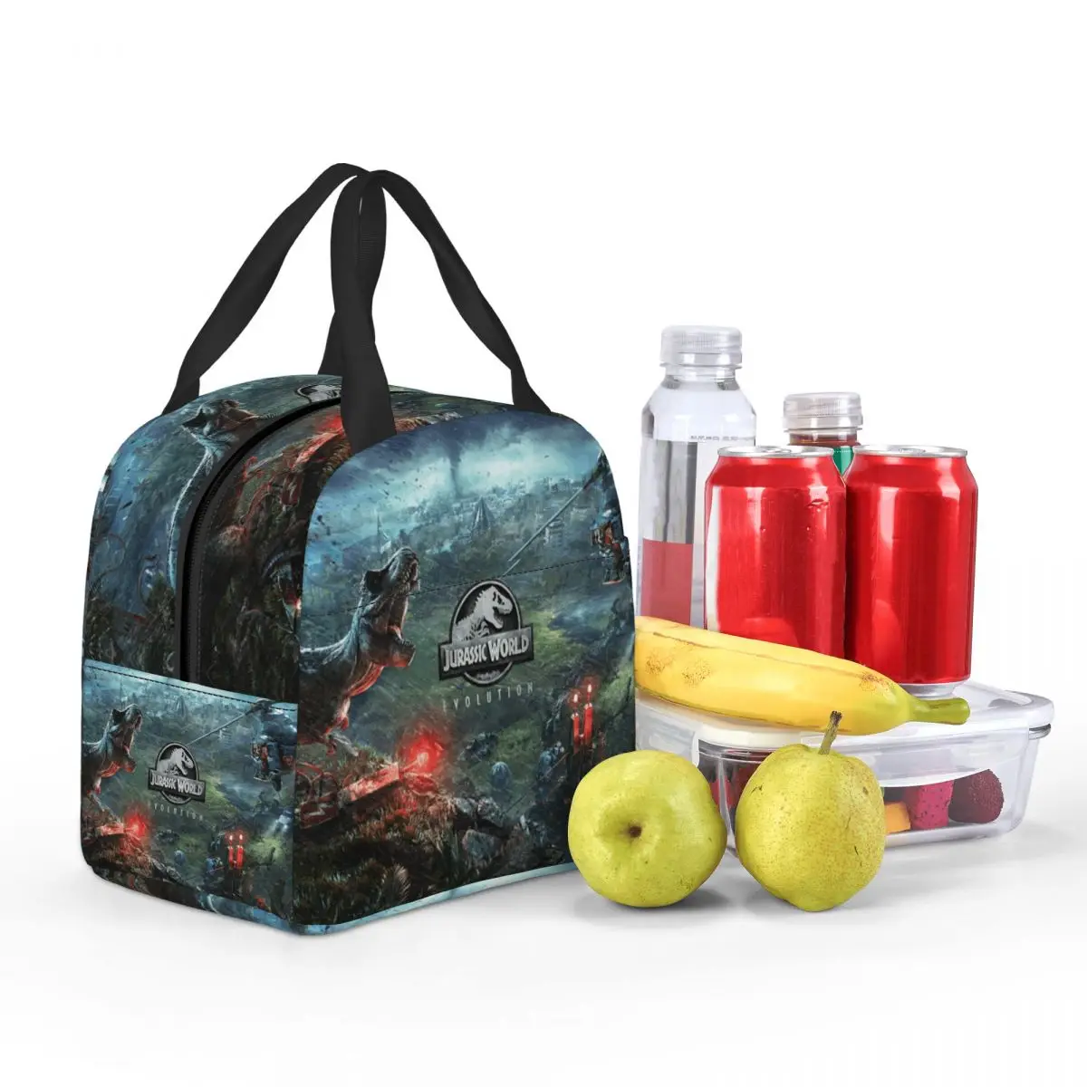 العالم الجوراسي الرعب ديناصور تطور معزول أكياس الغداء للسفر الغذاء حقيبة التخزين المحمولة الحرارية برودة صناديق الغداء #6