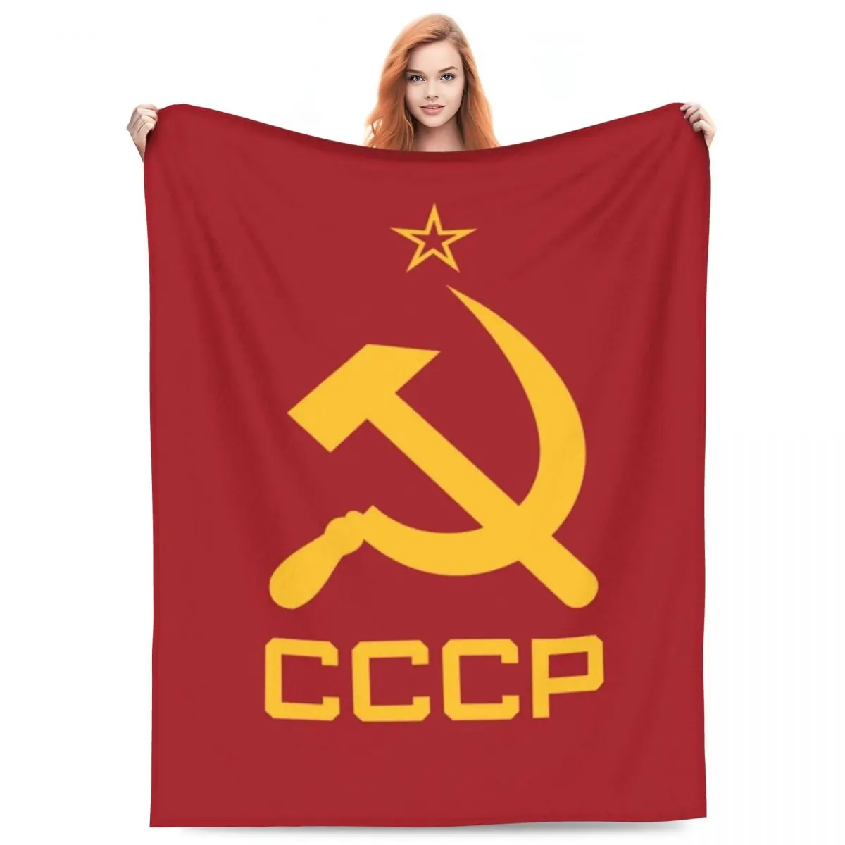 

CCCP Star-Soviet-Union USSR Blankets Fleece Sofa Breathable Throw Blankets for Couch Bedding Outdoor Throws Bedspread Quilt