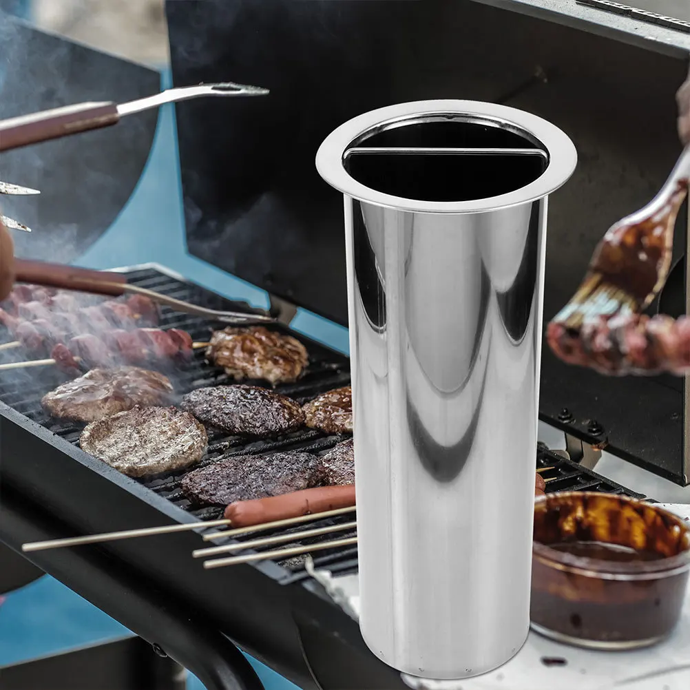 

Bamboo Skewer Holder Stainless Steel Metal Bucket For Barbecue Grilling Stick Container Fork Chopstick Storage Bbq Tools