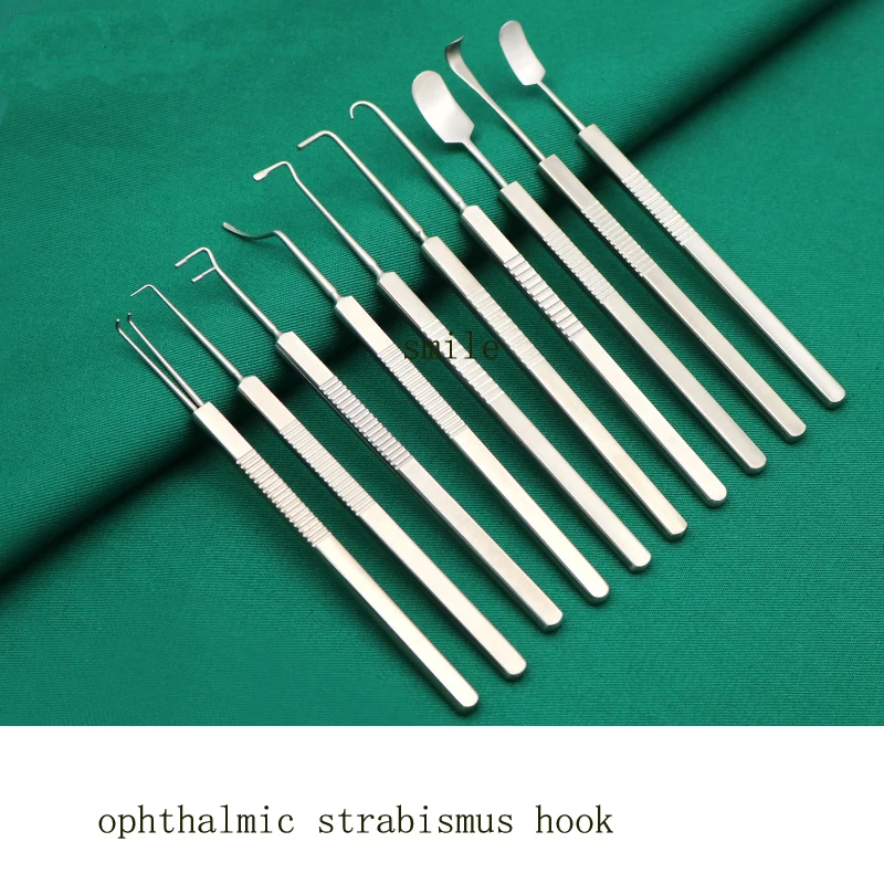 Stainless steel ophthalmic strabismus eye hook with holes and no holes microscopic instruments ophthalmology