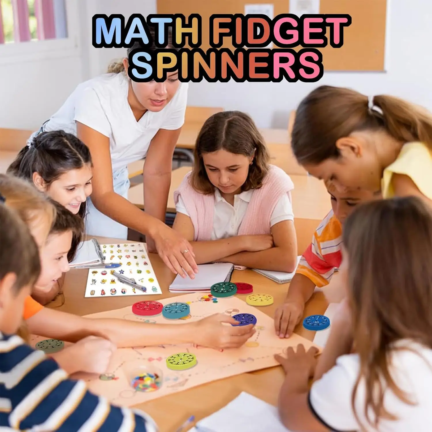 لعبة Math Fidget Spinner، لعبة Math Fidget، ألعاب تعلم وتعليم الرياضيات، تخفيف التوتر، ألعاب الرياضيات للأطفال (لون عشوائي 18 قطعة)