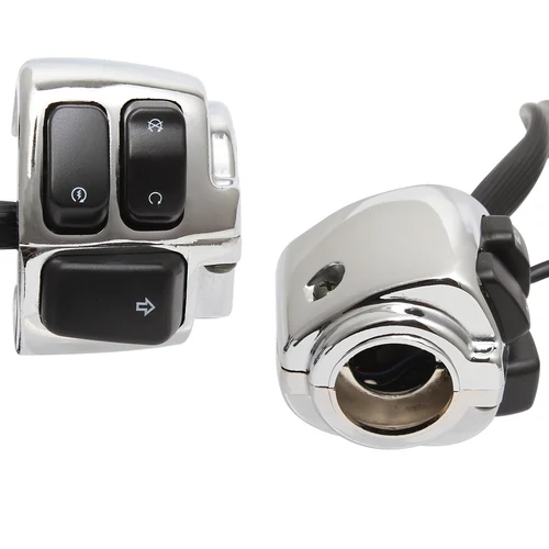 Imagen 2 del producto Interruptor de Control de señal de giro de manillar cromado de 1 ""para motocicleta Harley XL883 1200 Sportster 1996-2012