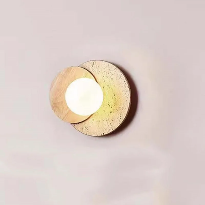 Yellow Cave Stone Wall Lamp LED Cream Bedroom Bedside Aisle Staircase Decorative Lamp Living Room Background Wall Lamp view 5