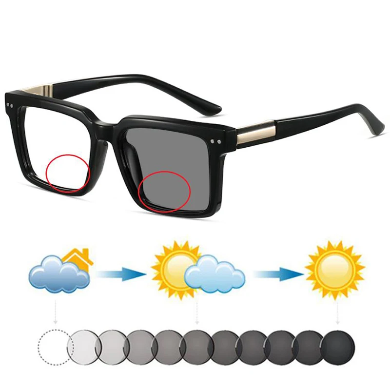 ヨーロッパ-アメリカ-男性用-tr90-スクエア調光多焦点老眼鏡-女性用-遠視用-ダークグラス-サングラス-近視遠視両用メガネ