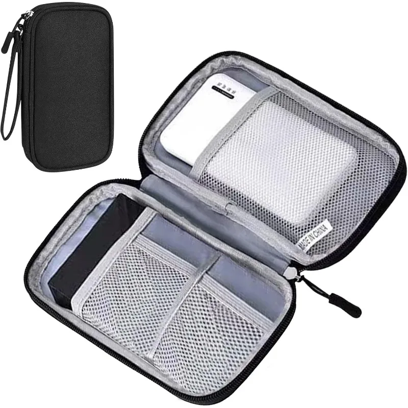 Data Cable Storage Bag Electronics Accessories Organizer Portable Waterproof Double Layers Bag for Cable Hard Disk Power Bank