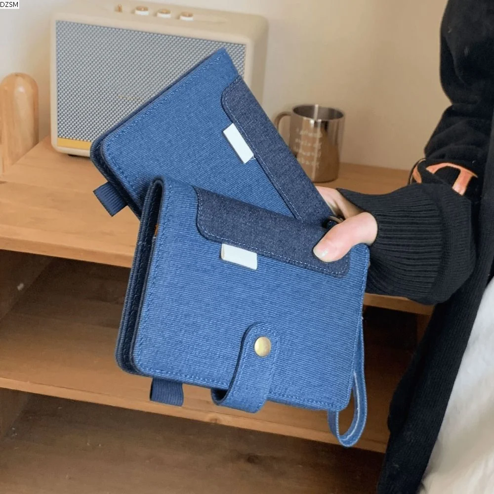 

A7 Retro Denim Notebook Refillable Loose Leaf Handwritten Diary Thick Paper Reusable Casing Planner Journal Notebook Gift