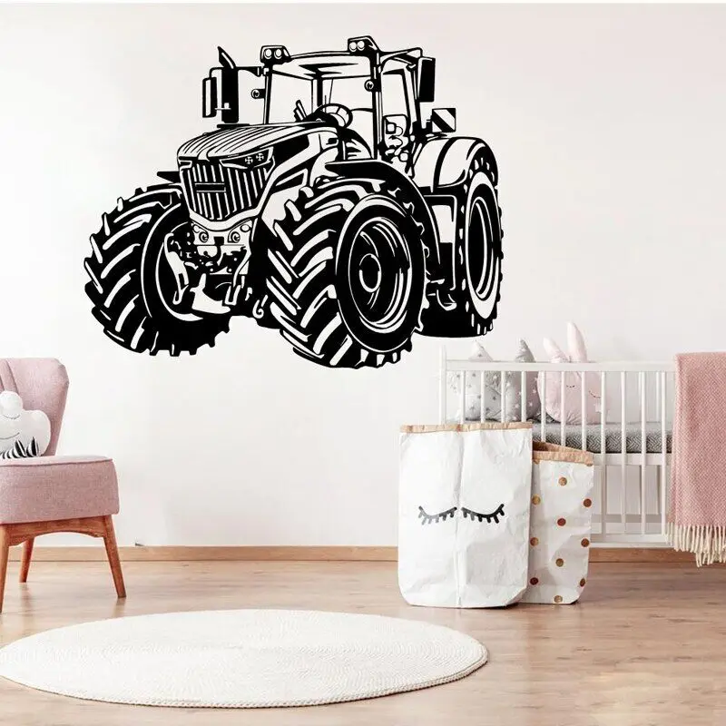 Off-road Auto Car Wall Decal Truck Modern Farm Tractor Wall Stickers for Kids Room Decor Vinyl Farmhouse Home Decor Mural A137