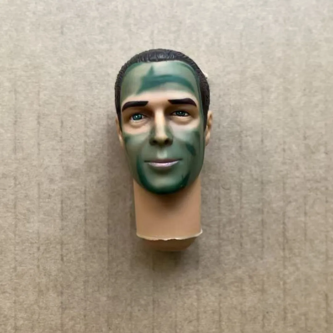Cabezas de muñeca soldado masculino a escala 1/6 con cara rara, figura coleccionable para hacer muñecas DIY, cabezas de soldado de cuello largo