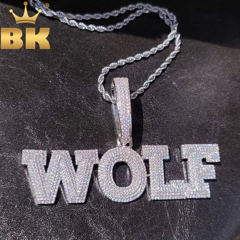 

TBTK Custom Initial Letters Pendant Micro Full Iced Out 3 Layers Cubic Zirconia NamePlate Necklace Hiphop Jewelry