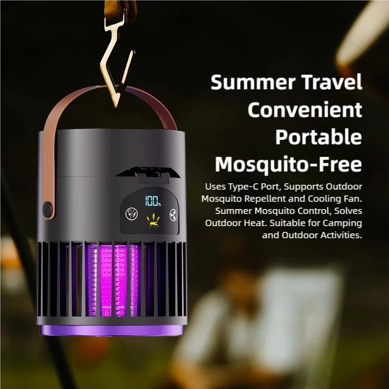 TINSOL6-in-1 Home Mosquito Killer Lamp Small Fan Night Light Electric Mosquito Zapper Outdoor Mosquito Attractor Trap view 6