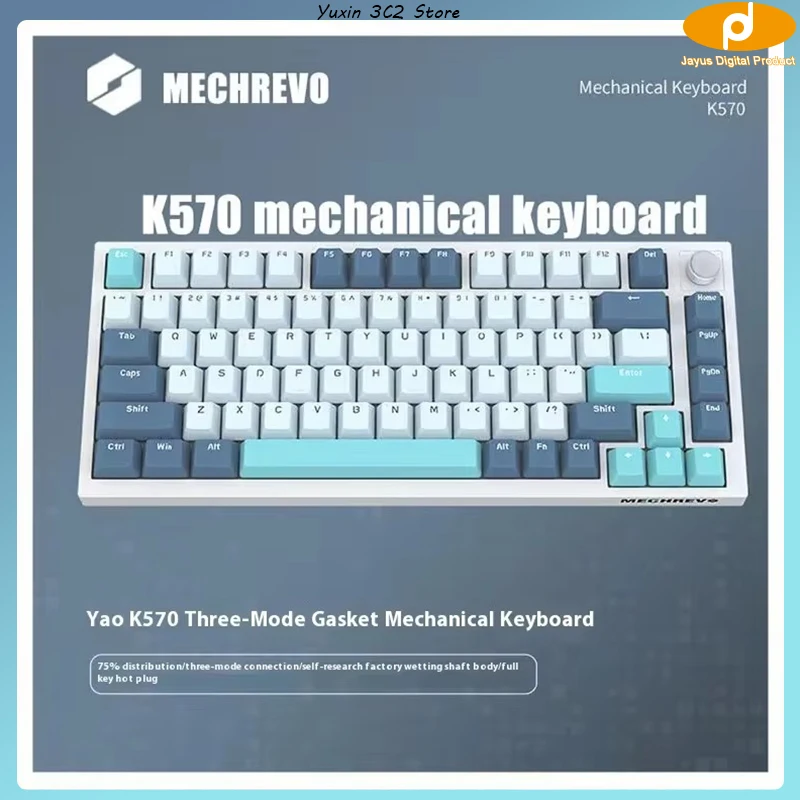 

MECHERVO K570 81-клавишная Беспроводная Проводная Bluetooth Механическая игровая клавиатура с горячим разъемом, Настольная периферийная Клавиатура для ноутбука