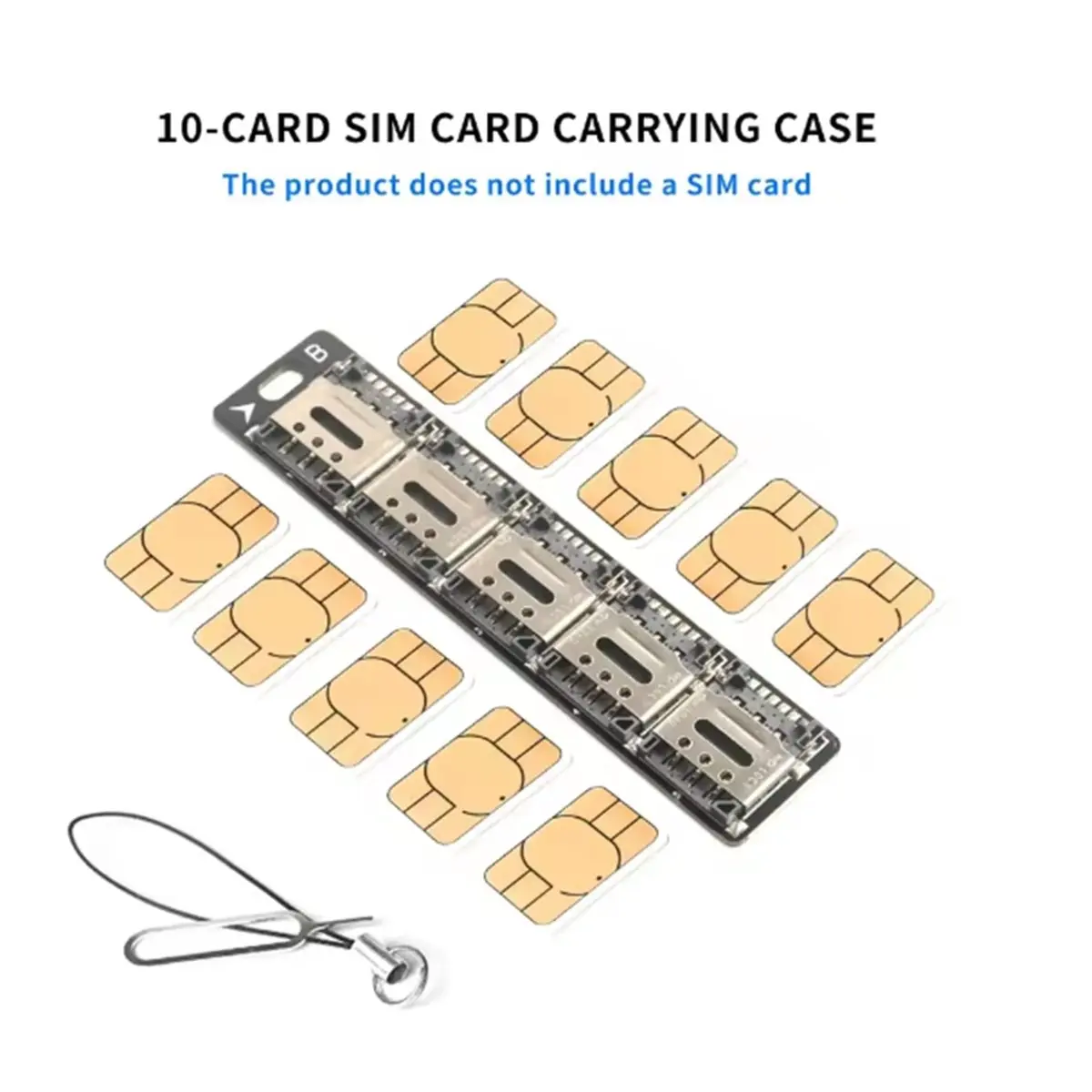 DT89 NEW TPC Compact SIM Card Storage Organizer, SIM Card Case, Holds Up to 10 Nano SIM Cards, Comes with A Lanyard and Card Pin