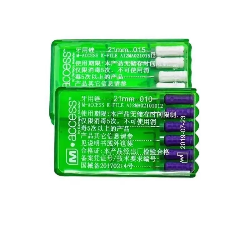 

6PCS/Box Dental Hand Root Canal File Dentsply K/ H File Dental Materials Manigen Canal File Laboratory Tools 21/ 25 mm Clinic