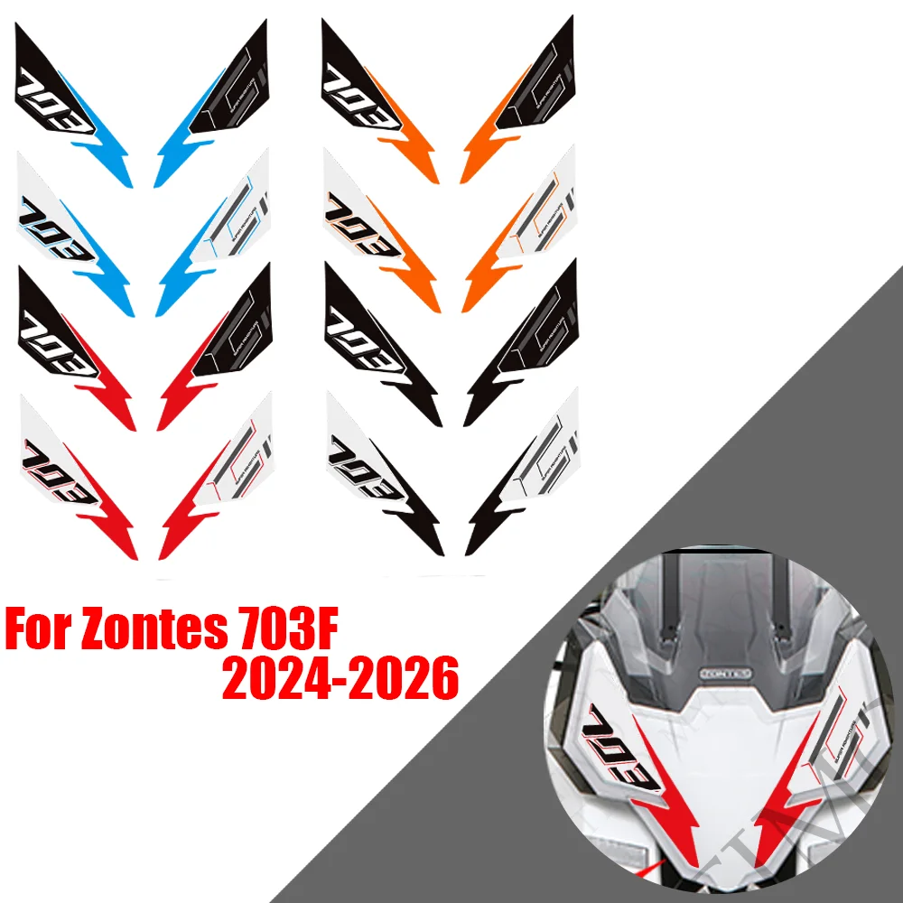 For Zontes  ZT703-F ZT-703F ZT 703F Adventure Tank Pad Front Face Fender Windscreen Screen Wind Deflector Stickers moto Decals