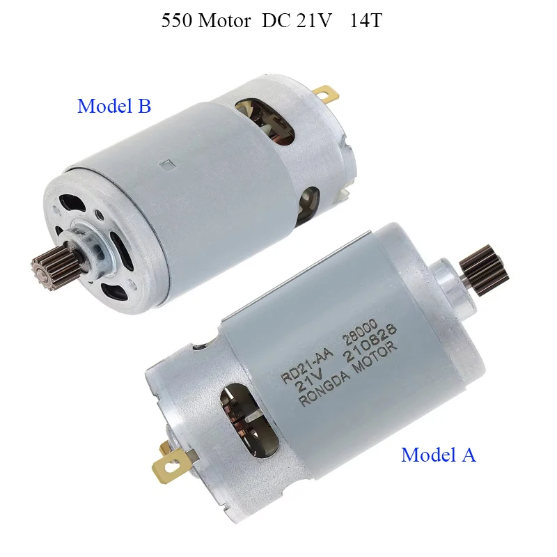 Silnik szczotkowy 21 V RS550 14 zębów Szybki duży moment obrotowy do akumulatorowej piły łańcuchowej 4/6 cala Akcesoria do elektronarzędzi Wiertarka