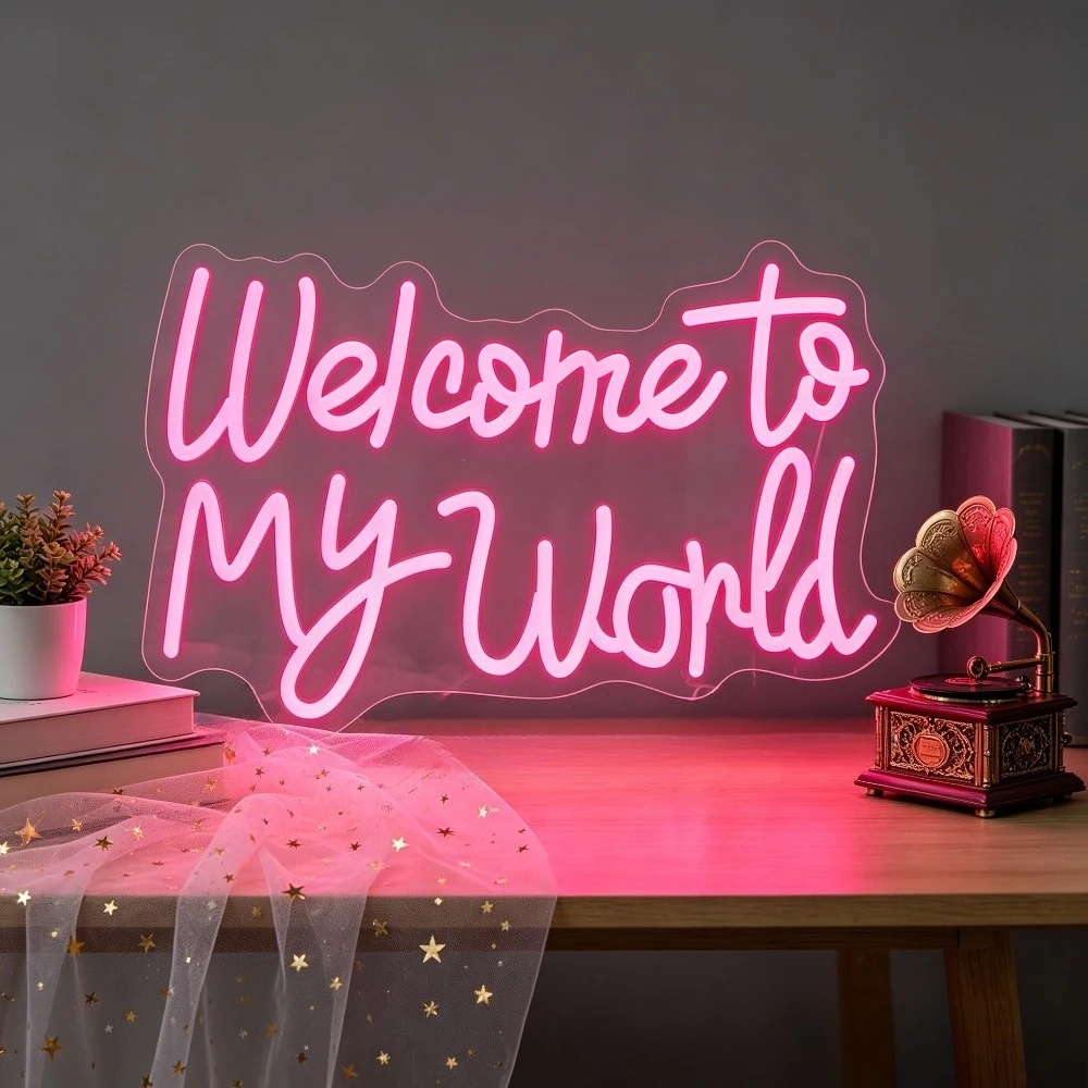 Lighting World Decor - Benim Dünyama Hoş Geldiniz LED Neon