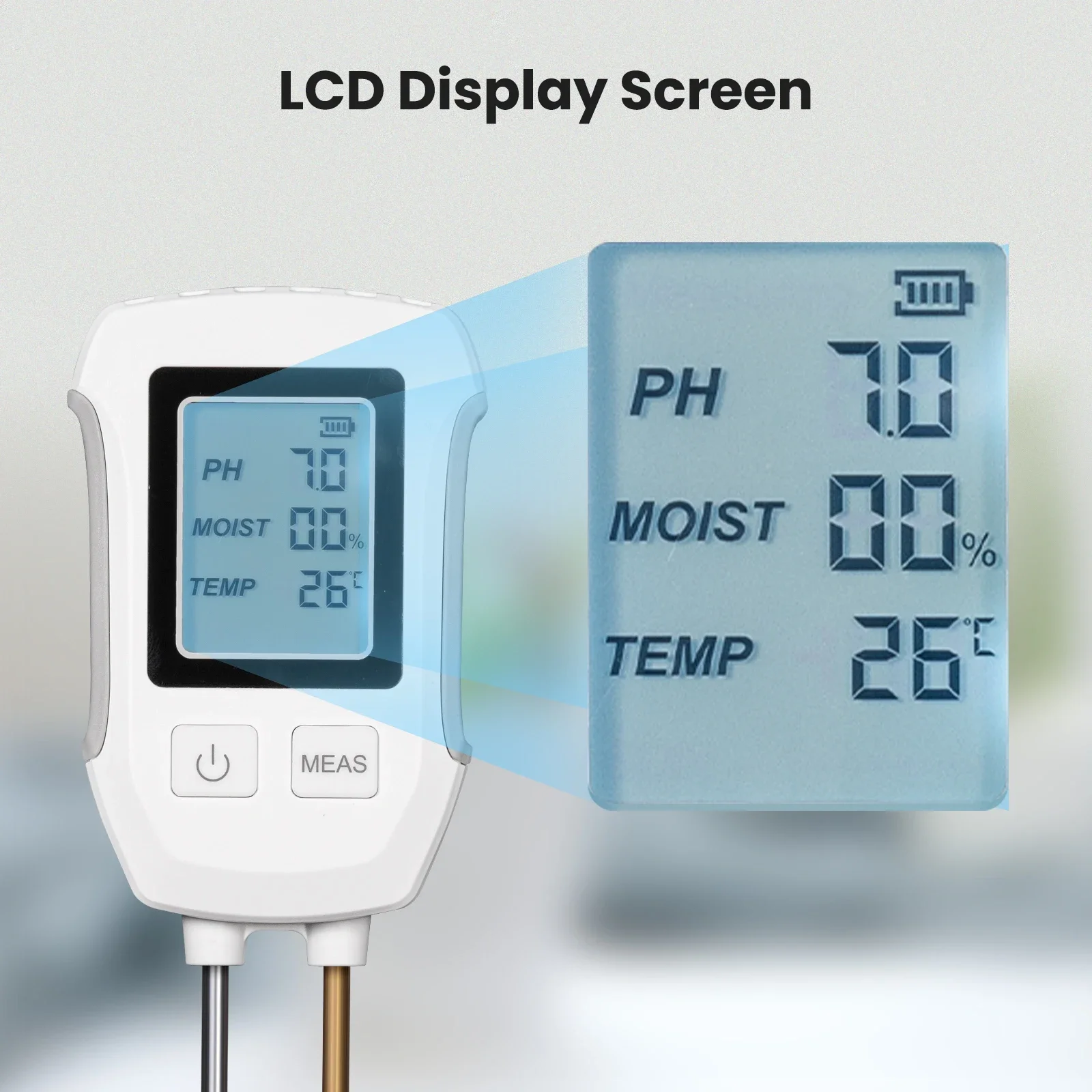 Imagem -06 - Solo ph Detector Tester Tela Lcd Termômetro Temperatura Medidor de Umidade Jardinagem Flor Vasos Plantio Moes3 em