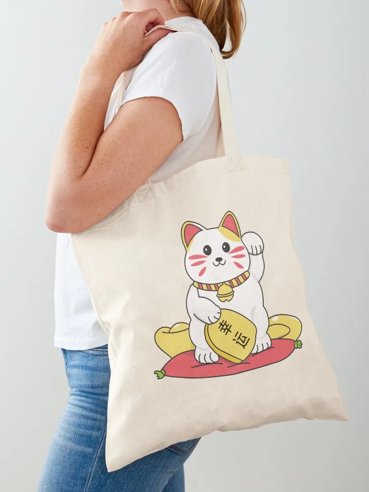 

Kawaii Maneki Neko Tote Bag Large bags for women Gift bag shopper bags Women's handbag