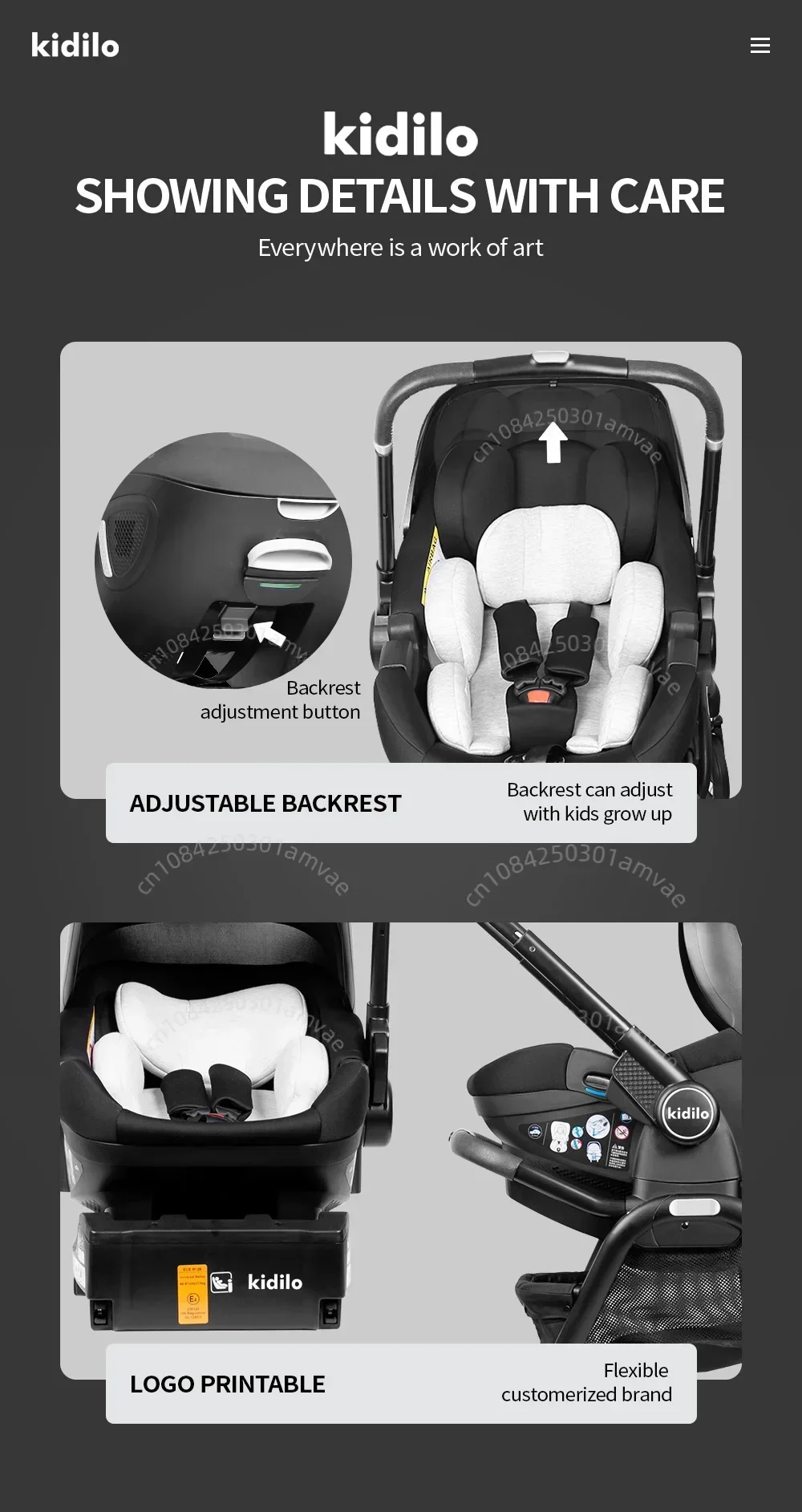 Tragbare Babywagen (einschließlich Babykörbchen für Neugeborene) und multifunktionale Babywagen, die aus der EU versendet werden – hochwertige, zusammenklappbare Babywagen. – Detail 11