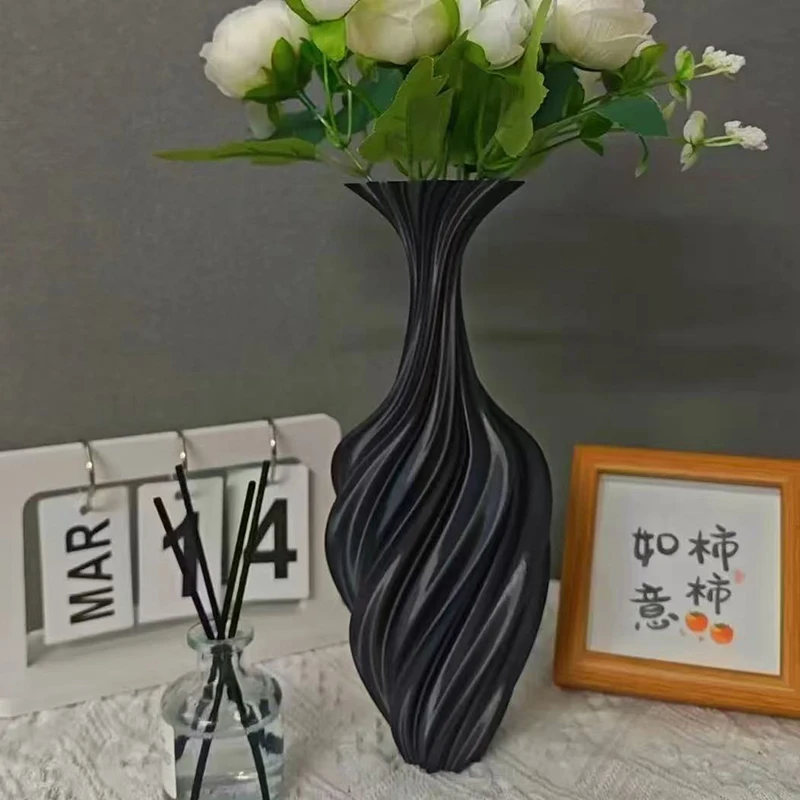 3d Printed Vase Modern Style Vase Flower Vase With Swirl Pattern Aesthetic Floral Display Vase For Living Room Desktop Decor