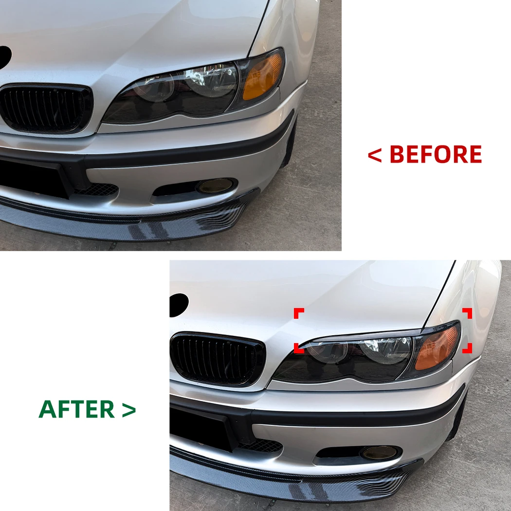 Picture 3: 2pcs Evil Eye Headlight Eyelids Head Light Lamp Eyebrow Cover Trim  For BMW 3 Series E46 1998-2004 Headlight Eyebrow