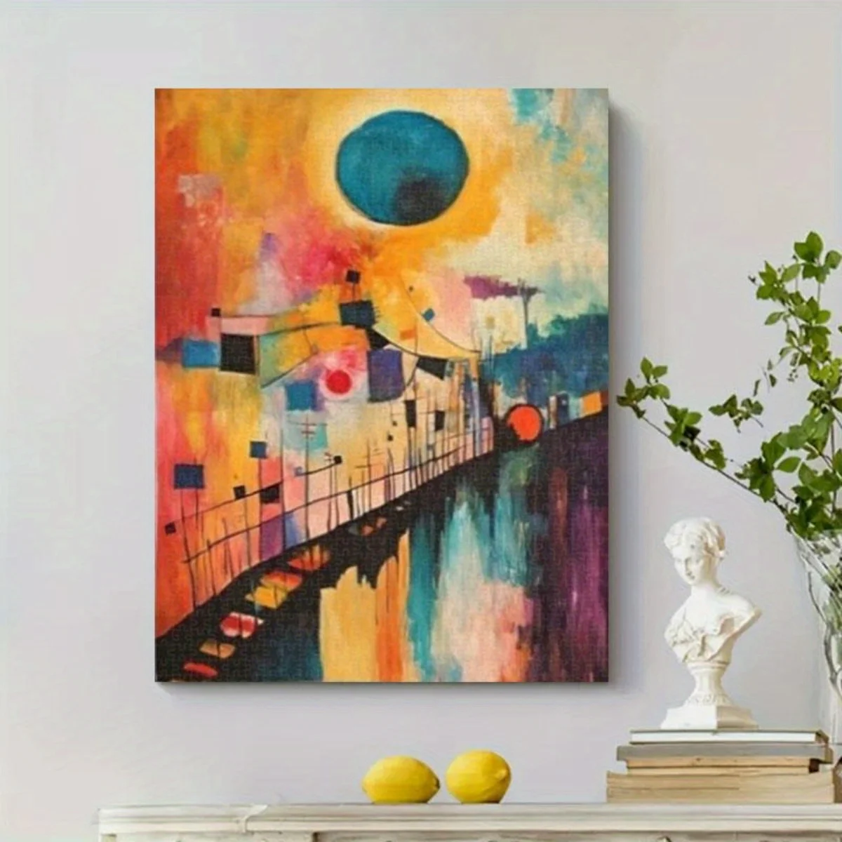 1000pcs Wassily Kandinsky Romantic Landscape Abstract Art Jigsaw Puzzle for Adults & Artists - Vibrant Colors, Frameless Desig